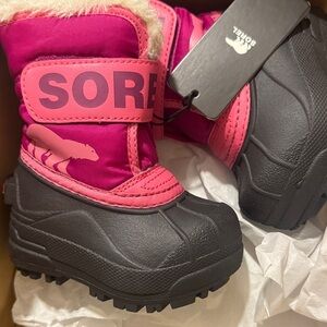 Sorel Toddler Snow Commander Boots - Tropic Pink and Deep Blush